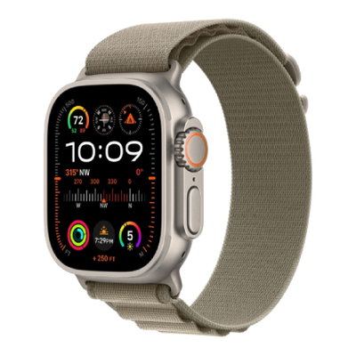 Apple Watch Ultra 2 49mm Titanium Case with Olive Alpine Loop (Large) (MRF03) MRF03 фото