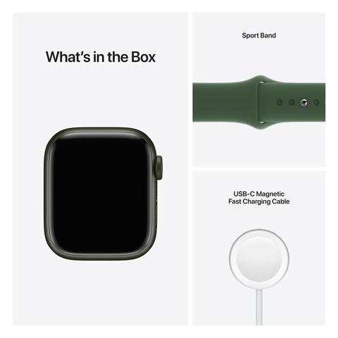 Apple Watch Series 7 41mm GPS Green Aluminum Case With Clover Sport Band (MKN03) MKN03 фото