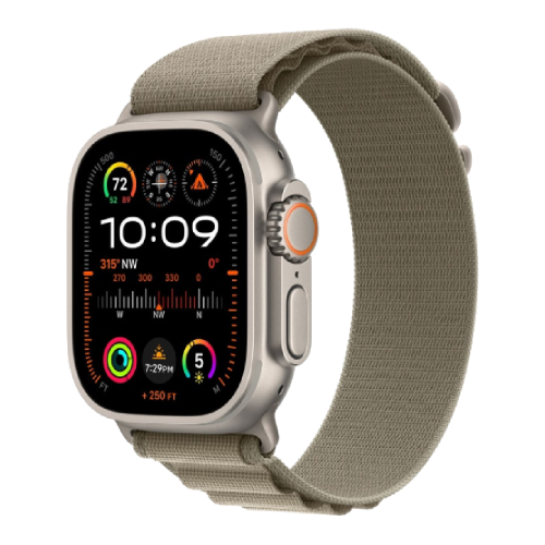 Apple Watch Ultra 2 49mm Titanium Case with Olive Alpine Loop (Large) (MRF03) MRF03 фото