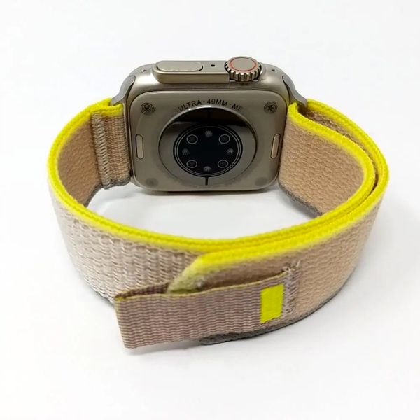 Apple Watch Ultra 49mm Titanium Case with Yellow/Beige Trail Loop S/M (MNHK3) MNHK3 фото