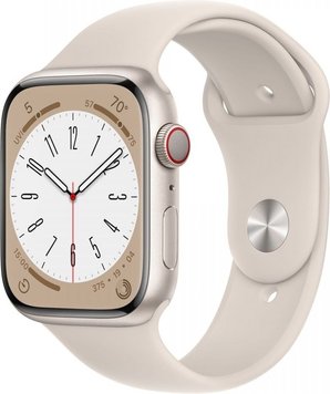 Apple Watch Series 8 45mm Starlight Aluminum Case With Starlight Sport Band (MNP23) MNP23 фото