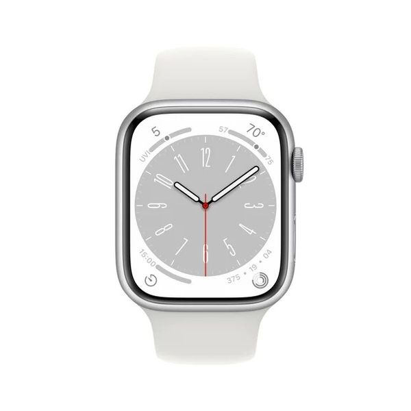 Apple Watch Series 8 45mm Silver Aluminum Case With White Sport Band (MP6N3) MP6N3 фото