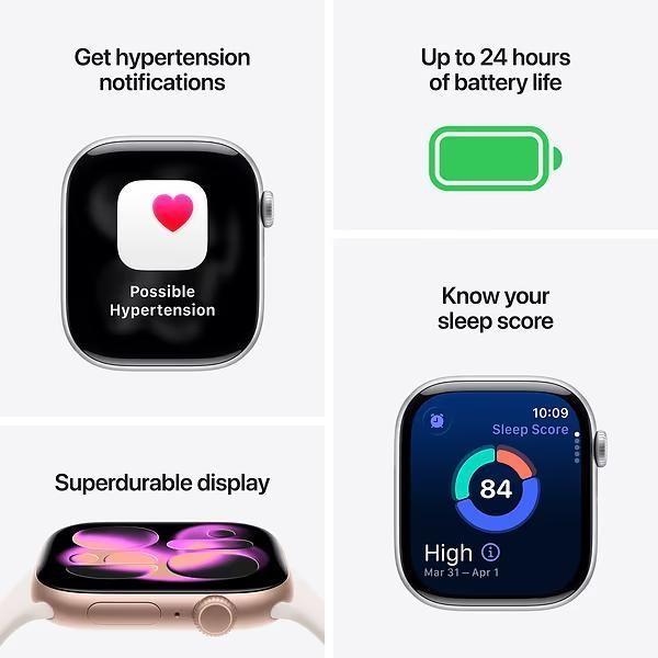 Apple Watch Series 11 GPS, 42mm Space Gray Aluminum Case with Black Sport Band (M/L) (MEQX4) 5521        фото
