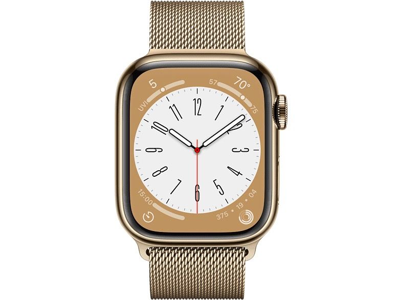 Apple Watch 8 45mm (GPS+LTE) Gold Stainless Steel Case with Gold Milanese Loop (MNKQ3) MNKQ3 фото