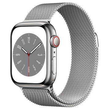 Apple Watch 8 45mm (GPS+LTE) Silver Stainless Steel Case with Milanese Loop Silver (MNKG3/MNKJ3) MNKG3/MNKJ3 фото