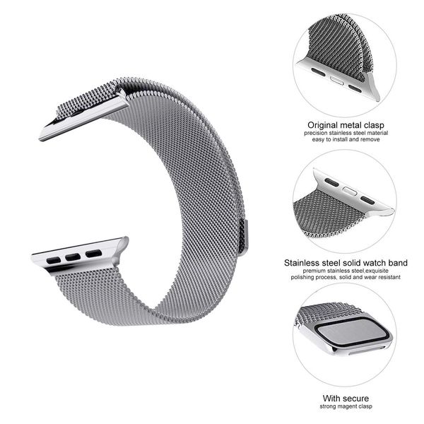Apple Watch 8 45mm (GPS+LTE) Silver Stainless Steel Case with Milanese Loop Silver (MNKG3/MNKJ3) MNKG3/MNKJ3 фото