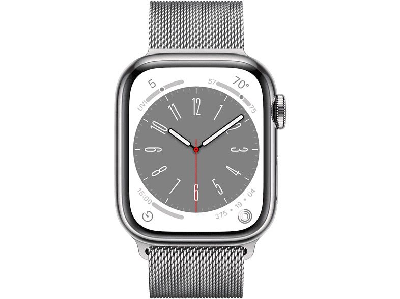 Apple Watch 8 45mm (GPS+LTE) Silver Stainless Steel Case with Milanese Loop Silver (MNKG3/MNKJ3) MNKG3/MNKJ3 фото