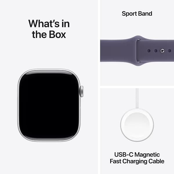 Apple Watch Series 11 GPS, 42mm Silver Aluminum Case with Purple Fog Sport Band (M/L) (MEU74) 5516        фото
