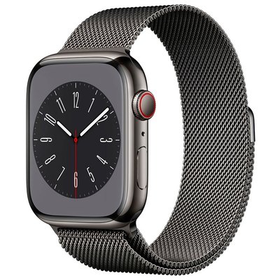 Apple Watch 8 45mm (GPS+LTE) Graphite Stainless Steel Case with Graphite Milanese Loop (MNKX3) MNKX3 фото