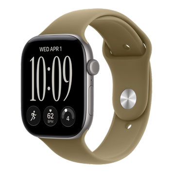 Apple Watch Series 12 GPS, 46mm Space Gray Aluminum Case with Olive Sport Band (M/L) 6005        фото
