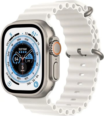 Apple Watch Ultra 49mm Titanium Case with White Ocean Band (MNHF3) MNHF3 фото