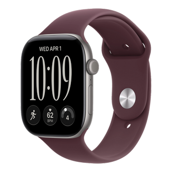 Apple Watch Series 12 GPS, 46mm Space Gray Aluminum Case with Burgundy Sport Band (M/L) 6002        фото