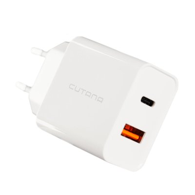 Швидкісний зарядний адаптер USB-C + USB-A 20w Cutana 4065        фото