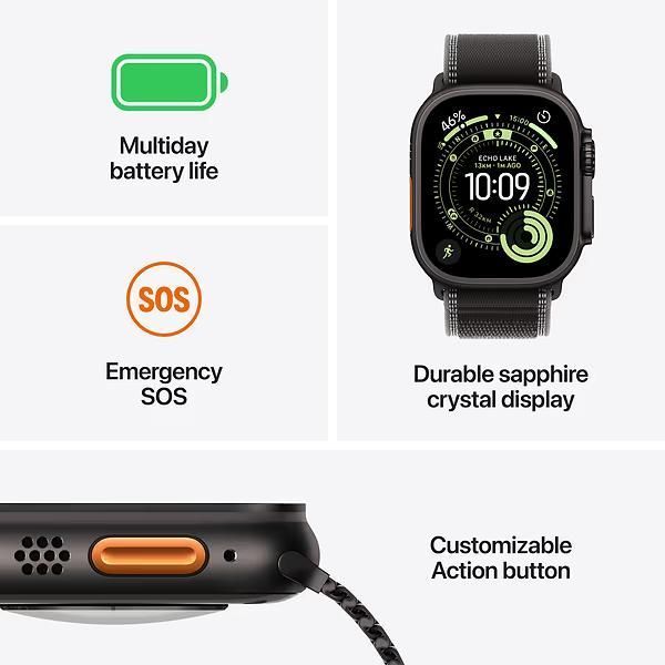 Apple Watch Ultra 3 GPS+LTE 49mm Black Titanium Case with Black Ocean Band (MF0J4) MF0J4 фото