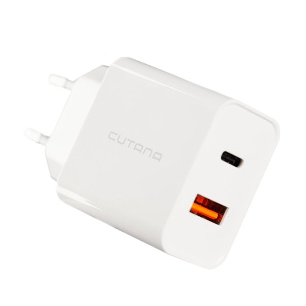 Швидкісний зарядний адаптер USB-C + USB-A 20w Cutana 4065        фото