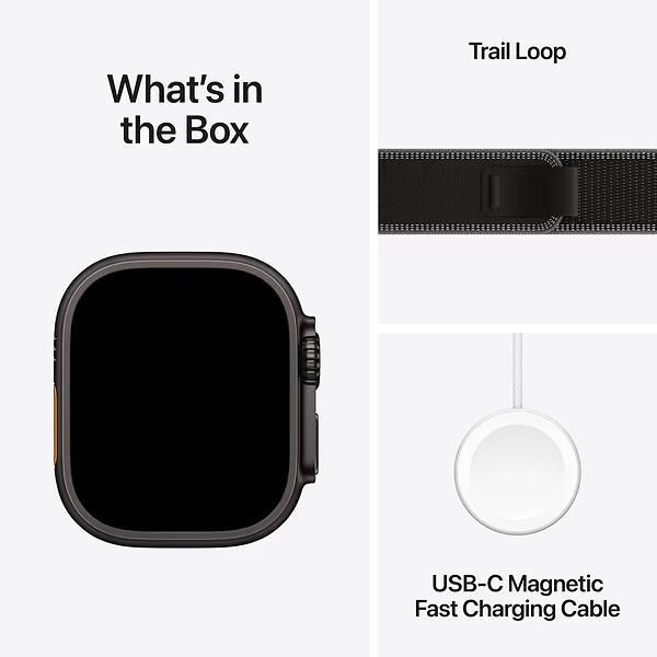 Apple Watch Ultra 3 GPS+LTE 49mm Black Titanium Case with Black/Charcoal Trail Loop - M/L (MF1H4) 5525        фото