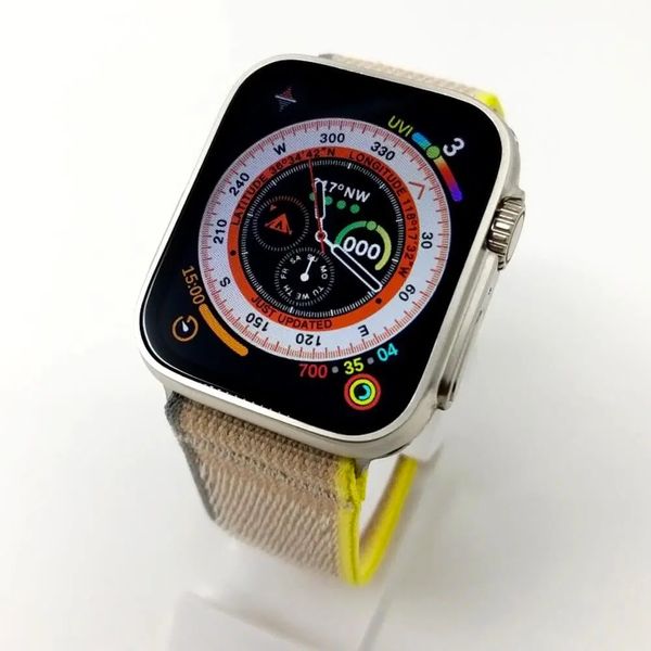 Apple Watch Ultra 49mm Titanium Case with Yellow/Beige Trail Loop M/L (MQFU3) MQFU3 фото