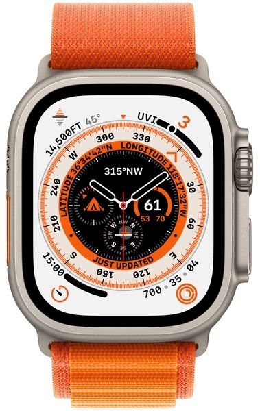 Apple Watch Ultra 49mm Titanium Case with Orange Alpine Loop Medium (MQFL3) MQFL3 фото
