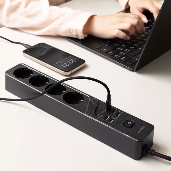 Мережевий фільтр Proove Power Strip P-04 (4 розетки + 4 USB + 2 Type-C) 2М 5342        фото