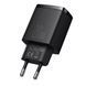 Мережевий зарядний пристрій Baseus Compact Quick Charger 20W QC+ PD (1Type-C + 1USB) black 5101        фото 1