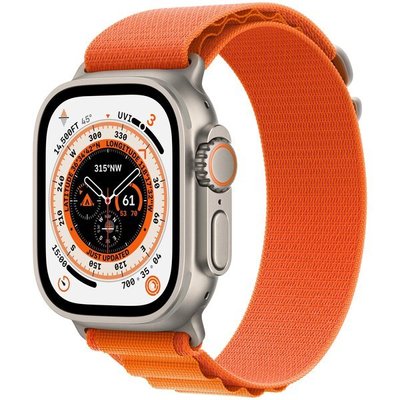 Apple Watch Ultra 49mm Titanium Case with Orange Alpine Loop Large (MQFM3) MQFM3 фото