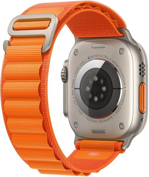 Apple Watch Ultra 49mm Titanium Case with Orange Alpine Loop Large (MQFM3) MQFM3 фото