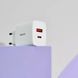 Мережевий зарядний пристрій Baseus Compact Quick Charger 20W QC+ PD (1Type-C + 1USB) white 5102        фото 3