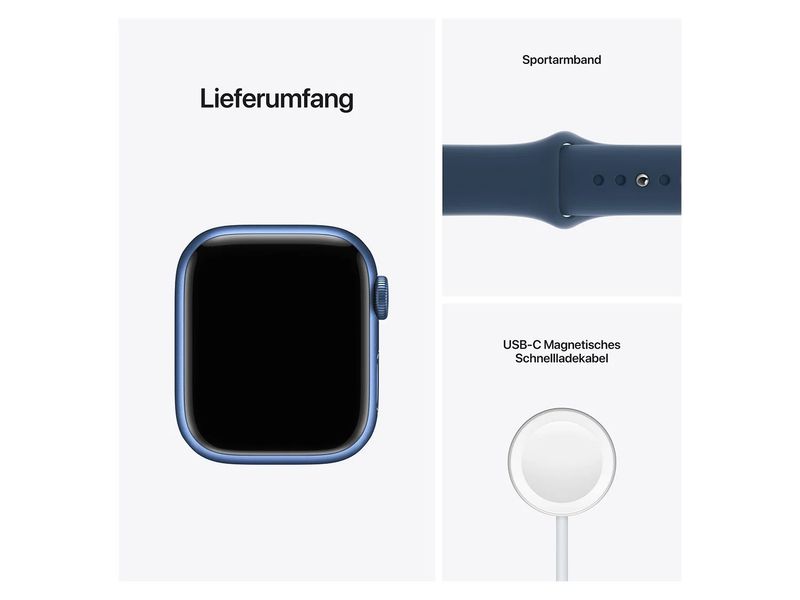 Apple Watch Series 7 45mm GPS Blue Aluminum Case With Blue Sport Band (MKN83) MKN83 фото