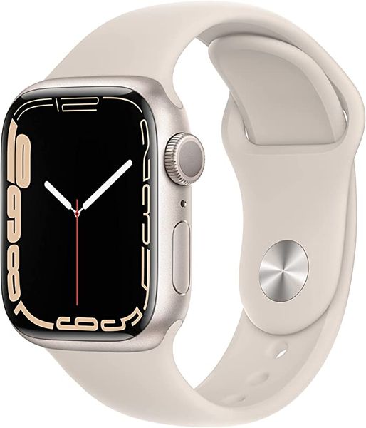 Apple Watch Series 7 41mm Starlight Aluminum Case With Starlight Sport Band (MKMY3) MKMY3 фото