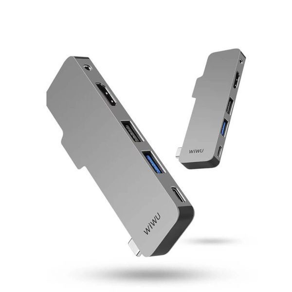 Хаб WiWU USB-C 5 in 1 T5 для iPad Pro 11"/12.9"/Air 4 (Gray) 1241        фото