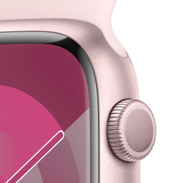 Apple Watch Series 9 45mm Pink Aluminum Case with Light Pink Sport Band M/L (MR9H3) MR9H3 фото
