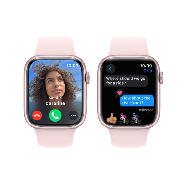 Apple Watch Series 9 45mm Pink Aluminum Case with Light Pink Sport Band M/L (MR9H3) MR9H3 фото