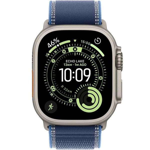 Apple Watch Ultra 3 GPS+LTE 49mm Natural Titanium Case with Blue/Bright Blue Trail Loop - M/L MEWU4 5539        фото