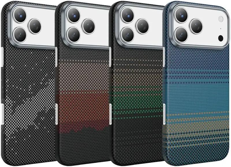 Карбоновий чохол для iPhone 17 Pro Max (Галактично-чорний) 5389        фото
