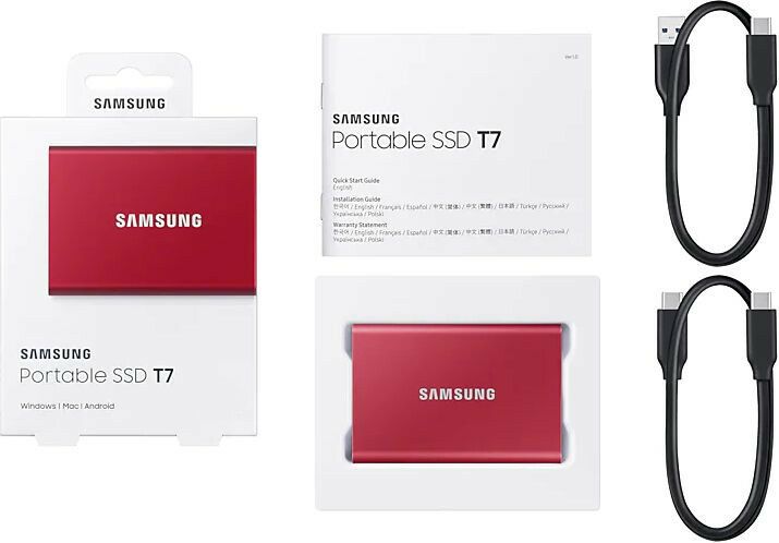 Зовнішній SSD накопичувач Samsung Portable SSD T7 2TB Red 4264        фото