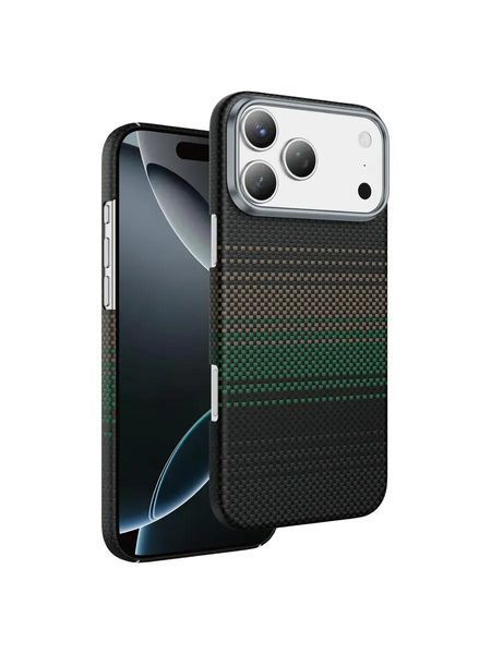 Карбоновий чохол для iPhone 17 Pro Max (Сутінково-зелений) 5391        фото