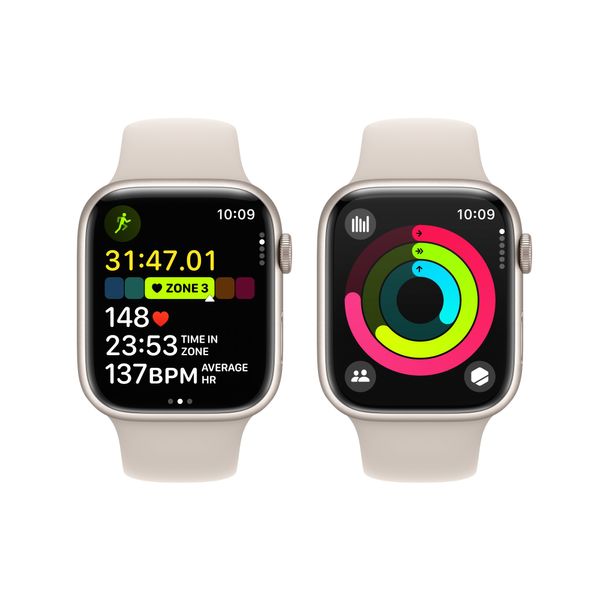 Apple Watch Series 9 41mm Starlight Aluminum Case with Starlight Sport Band M/L (MR8U3) MR8U3 фото