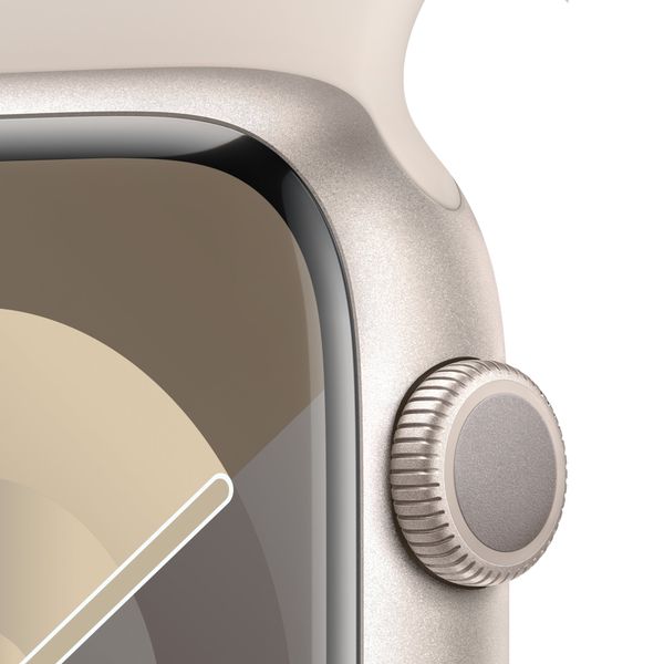 Apple Watch Series 9 45mm Starlight Aluminum Case with Starlight Sport Band S/M (MR963) MR963 фото