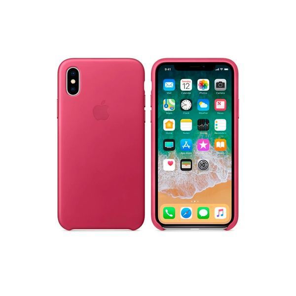 Чохол Apple iPhone X/Xs Leather Case Original (Pink Fuchsia) 1575        фото