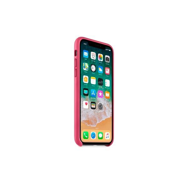 Чохол Apple iPhone X/Xs Leather Case Original (Pink Fuchsia) 1575        фото