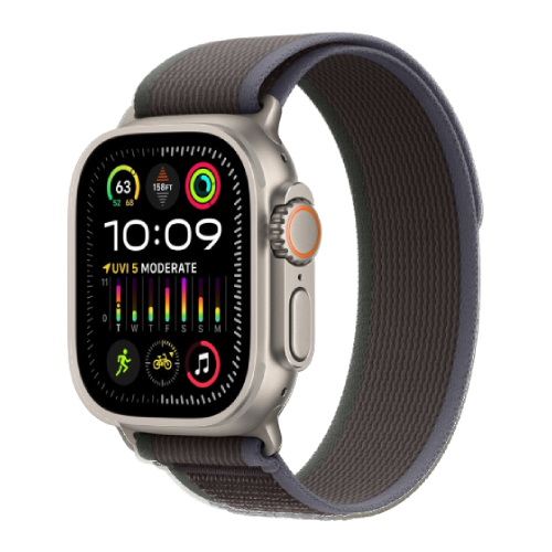 Apple Watch Ultra 2 49mm Titanium Case with Blue/Black Trail Loop (S/M) (MRF53) MRF53 фото