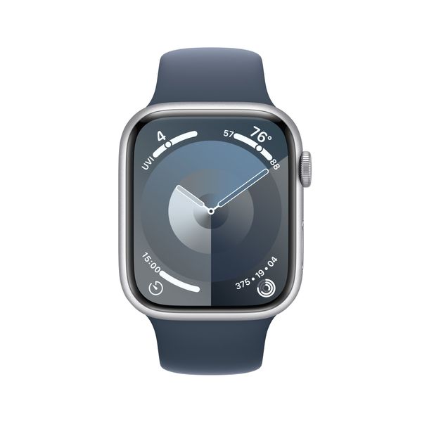 Apple Watch Series 9 41mm Silver Aluminum Case with Storm Blue Sport Band M/L (MR913) MR913 фото