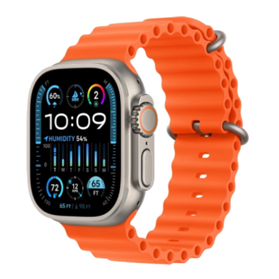 Apple Watch Ultra 2 49mm Titanium Case with Orange Ocean Band (MREH3) MREH3 фото