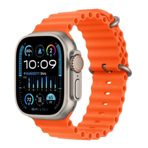 Apple Watch Ultra 2 49mm Titanium Case with Orange Ocean Band (MREH3) MREH3 фото