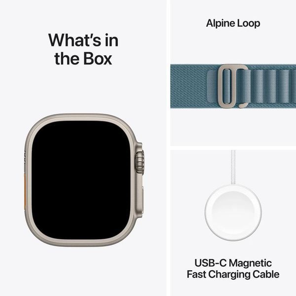 Apple Watch Ultra 3 GPS + Cellular 49mm Natural Titanium Case with Light Blue Alpine Loop (MEWK4) 5552        фото