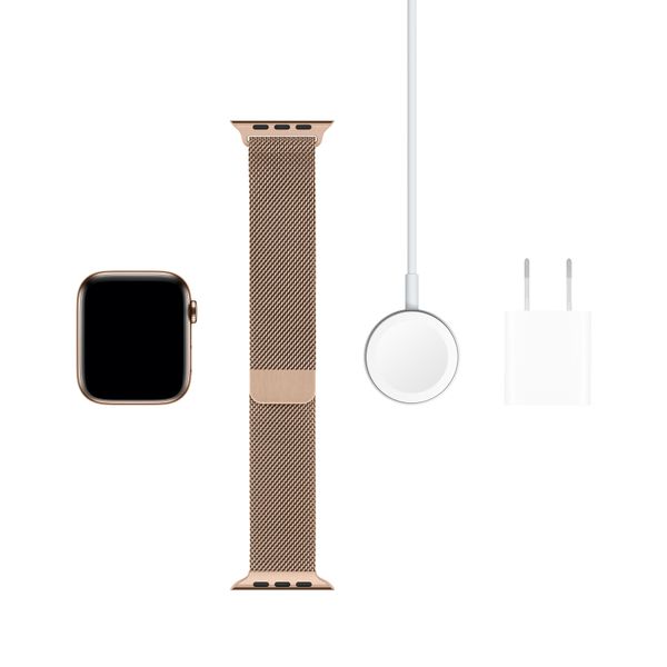 Apple Watch Series 7 GPS + LTE, 41mm Gold Stainless Steel Case with Gold Milanese Loop (MKHH3) MKHH3 фото