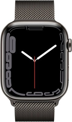 Apple Watch 7 45mm GPS+LTE Graphite Stainless Steel Case with Graphite Milanese Loop (MKJJ3/ MKL33) MKJJ3/ MKL33 фото