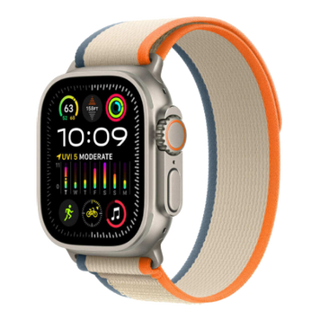 Apple Watch Ultra 2 49mm Titanium Case with Orange/Beige Trail Loop (S/M) (MRF13) MRF13 фото