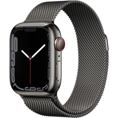 Apple Watch 7 45mm GPS+LTE Graphite Stainless Steel Case with Graphite Milanese Loop (MKJJ3/ MKL33) MKJJ3/ MKL33 фото