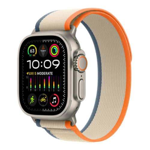 Apple Watch Ultra 2 49mm Titanium Case with Orange/Beige Trail Loop (S/M) (MRF13) MRF13 фото